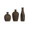 Hello Honey® Brown Paulownia Wood Vase with Black Charred Finish Set